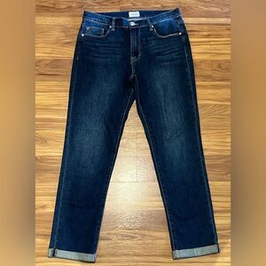 Hudson Jeans Natalie Mid Rise Slim Boyfriend Crop Blue Jeans Size 27
